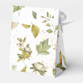 Magnolia-Blüten | Eleganter Violet Blumengrün Geschenkschachtel (Rückseite)