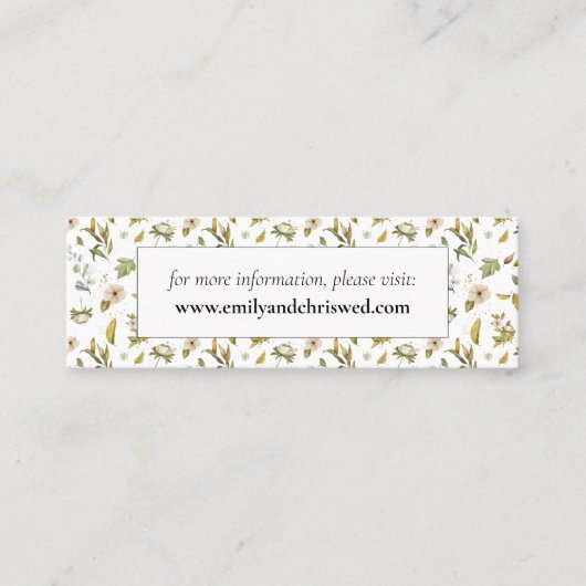 Magnolia-Blüten | Eleganter Violet Blumengrün Mini Visitenkarte (Vorderseite)