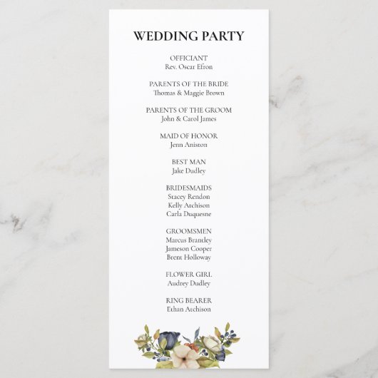 Magnolia-Blüten | Eleganter Violet Blumengrün Programm (Rückseite)