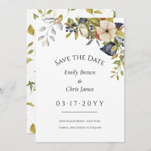 Magnolia-Blüten Eleganter Violet Blumengrün Save The Date