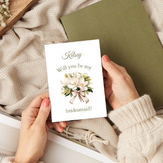 Magnolia Bouquet | Bridesmaid-Vorschlagskarte Ankündigung