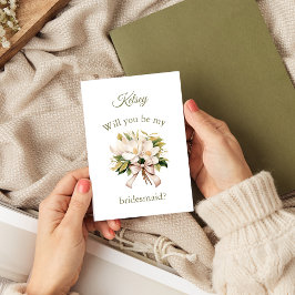 Magnolia Bouquet | Bridesmaid-Vorschlagskarte Ankündigung