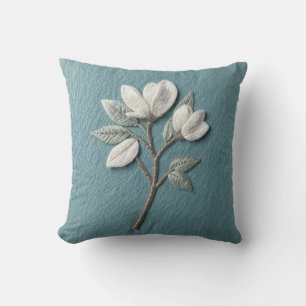 Magnolia Branch Silk Salbei-Wurfkissen Kissen