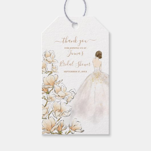Magnolia-Brautparty Geschenkanhänger (Vorderseite)