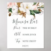 Magnolia Brautparty Mimosa Bar Sign Poster (Vorne)
