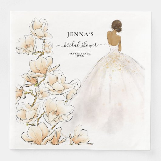 Magnolia Brautparty Paper Dinn Serviette (Vorderseite)