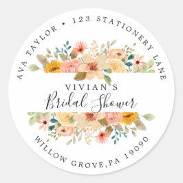 Magnolia Brautparty Rücksendeadresse Stic Runder Aufkleber