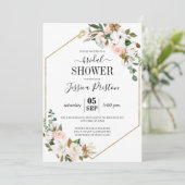 Magnolia Brautparty Weiß und rot Einladung (Stehend Vorderseite)