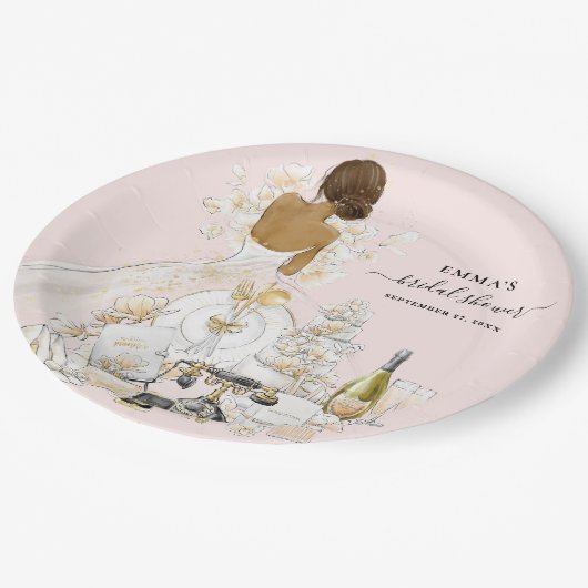 Magnolia Bride Brautparty Paper Teller (Schrägansicht)