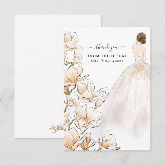 Magnolia Bride Future Frau Dankeskarte (Vorne/Hinten)