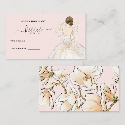 Magnolia Bride Wie viele Kisses Brautparty Enclo Begleitkarte (Vorne/Hinten)