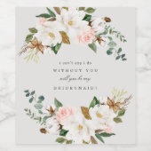 Magnolia Bridesmaid Vorschlag Weinetikett (Einzelnes Label)