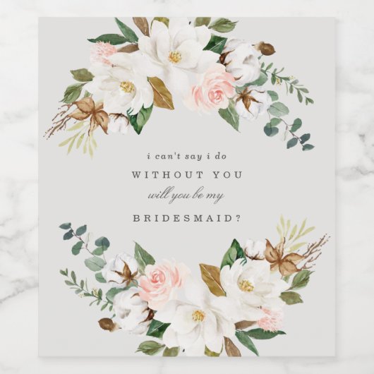 Magnolia Bridesmaid Vorschlag Weinetikett (Einzelnes Label)