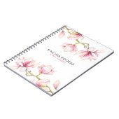 Magnolia Brinches Blossom in Weiß Notizblock (Linke Seite)