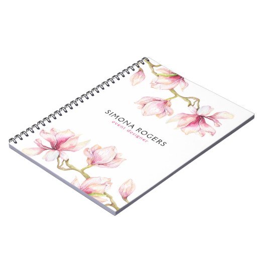 Magnolia Brinches Blossom in Weiß Notizblock (Linke Seite)