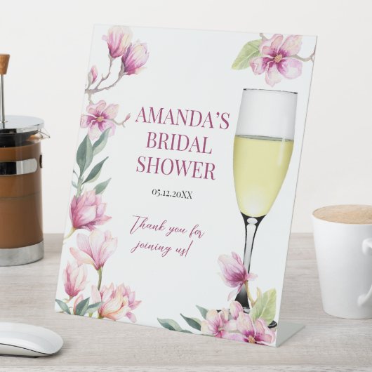 Magnolia Brunch und Bubbly Brautparty Sockelschild (In Situ)