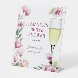 Magnolia Brunch und Bubbly Brautparty Sockelschild