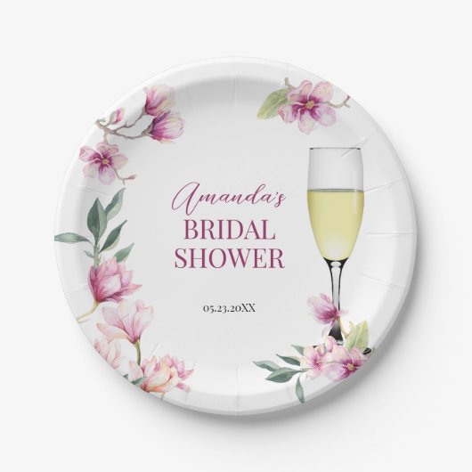 Magnolia Brunch und Bubbly Pappteller (Vorderseite)