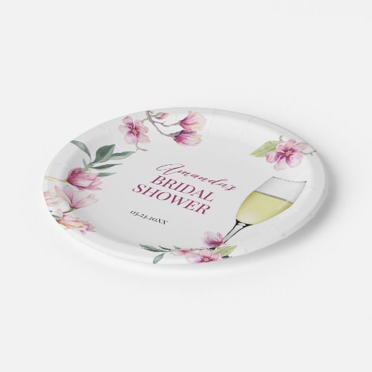 Magnolia Brunch und Bubbly Pappteller (Schrägansicht)