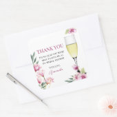 Magnolia Brunch und Bubbly Vielen Dank Quadratischer Aufkleber (Umschlag)