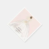 Magnolia Brünett Bride Brautparty Serviette (Ecke)