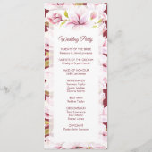 Magnolia Burgund Blumenzeremonie Programm (Rückseite)