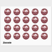 Magnolia Burgundy Floral Wedding Stickers (Blatt)