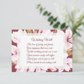 Magnolia Burgundy Hochzeitskarten Begleitkarte (Stehend Vorderseite)