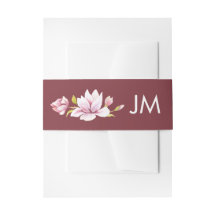 Magnolia Burgundy Monogram Floral Wedding