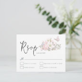 Magnolia Butterfly Wasserfarben Script Wedding RSV Postkarte (Stehend Vorderseite)