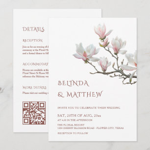 Magnolia Casual All-In-One Hochzeitseinladung Einladung
