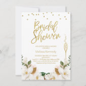 Magnolia Champagner Glasblass Bridal Dusche Einlad Einladung (Vorderseite)