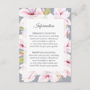 Magnolia Charm Floral Wedding Information Cards Begleitkarte