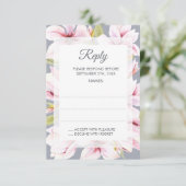 Magnolia Charm Floral Wedding Repair Cards RSVP Karte (Stehend Vorderseite)