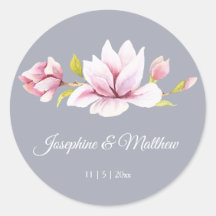 Magnolia Charm Floral Wedding Stickers