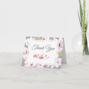 Magnolia Charm Watercolor Floral Danke Karte