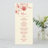 Magnolia Chinese Wedding Menu Card Einladung (Stehend Vorderseite)