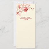 Magnolia Chinese Wedding Menu Card Einladung (Rückseite)