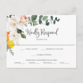 Magnolia Citrus Floral Wedding RSVP Postcard Postkarte (Vorderseite)