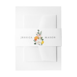 Magnolia Citrus Hochzeitseinladung Belly Bands Einladungsbanderole