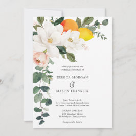 Magnolia Citrus Hochzeitseinladung Einladung