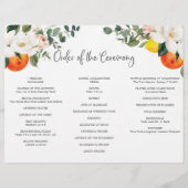 Magnolia Citrus Tri-Fold Hochzeitsprogramm (Hinten)