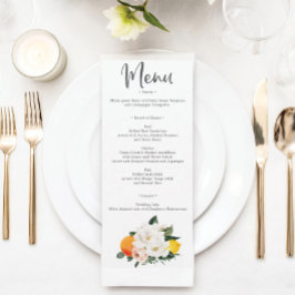 Magnolia Citrus Wedding Menü und vielen Dank Einladung