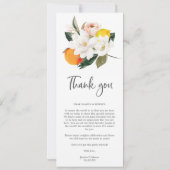 Magnolia Citrus Wedding Menü und vielen Dank Einladung (Rückseite)