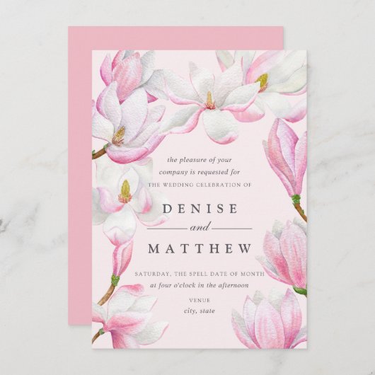 Magnolia Collection Einladung (Vorne/Hinten)