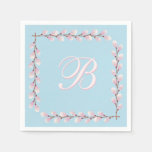 Magnolia Collection Spun Sugar Blue Hintergrund Serviette (Vorderseite)