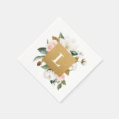 Magnolia & Cotton Blume Hochzeitscocktail Napkin Serviette (Ecke)