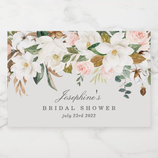 Magnolia Cotton Mini Sparkling Weinflaschen Etiket Schaumweinetikett (Einzelnes Label)