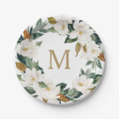 Magnolia Cotton Monogram Paper-Teller Pappteller (Vorderseite)