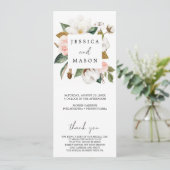 Magnolia Cotton Unplugged Zeremony Wedding Program Programm (Stehend Vorderseite)